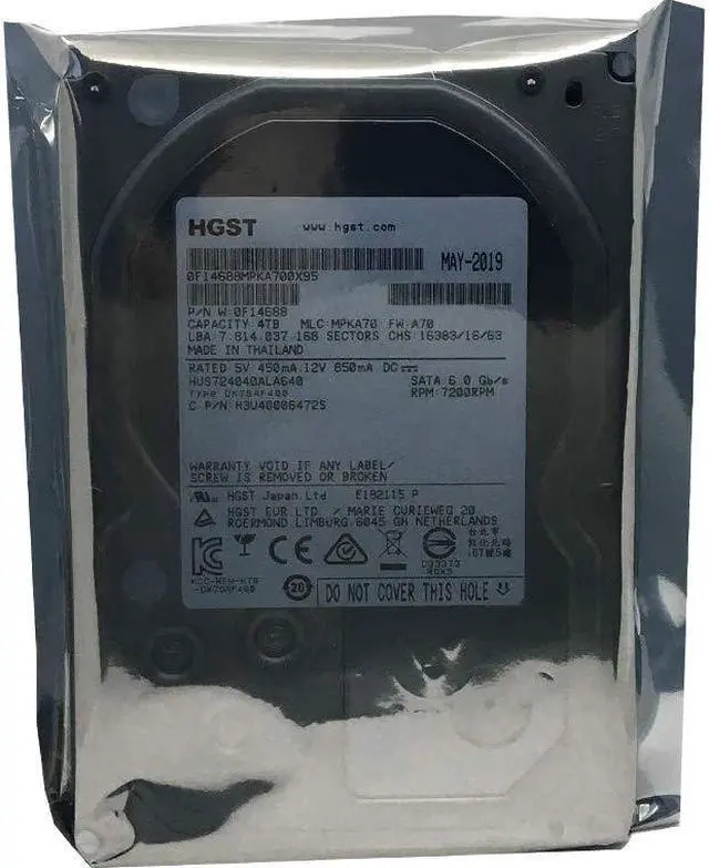 Alt view image 2 of 5 - HGST Ultrastar 7K4000 HUS724040ALA640 (0F14688) 4TB 64MB 7200RPM SATA 6Gb/s 3.5in Internal Enterprise Hard Drive - 5 Year Warranty