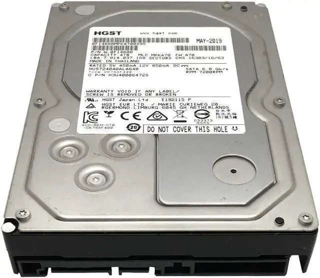 Alt view image 3 of 5 - HGST Ultrastar 7K4000 HUS724040ALA640 (0F14688) 4TB 64MB 7200RPM SATA 6Gb/s 3.5in Internal Enterprise Hard Drive - 5 Year Warranty