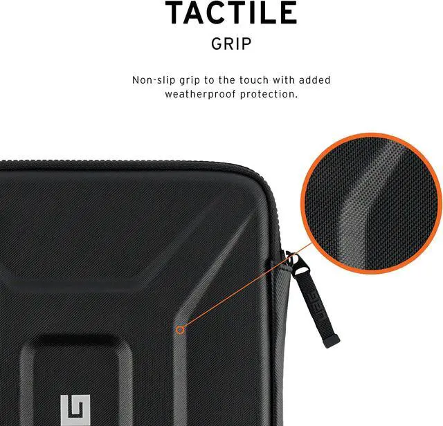 Alt view image 2 of 5 - URBAN ARMOR GEAR UAG Medium Sleeve for 11-13-inch Devices Rugged Tactile Grip Weatherproof Protective Slim Secure Laptop/Tablet Sleeve, Black