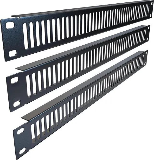 Alt view image 3 of 5 - Rackmount Venting Panel - 1U (3 Pack) Spacer for IT/AV 19 inch Network Server Rack Mount Cabinet Enclosure - Blank Vented Metal Slot Filler - Equipment Cooling Air Circulation (Black) Tupavco TP1732