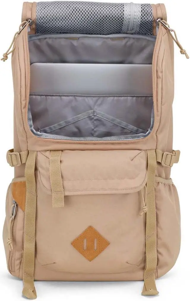 Alt view image 4 of 5 - JanSport Hatchet Backpack  15-inch Padded Laptop Compartment, Dual Water Bottle Pockets, Side Compression Straps, Travertine