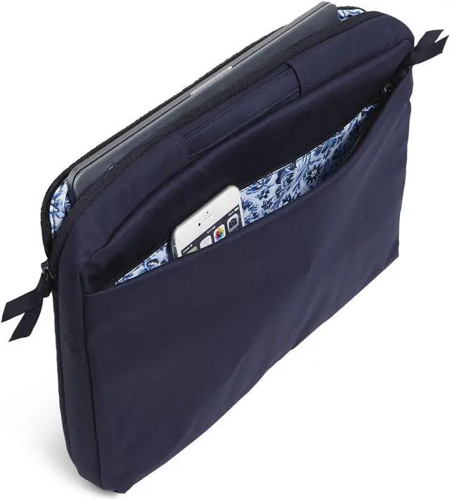 Alt view image 2 of 3 - Vera Bradley Women's Cotton Laptop Organizer, Classic Navy - Recycled Cotton, One Size