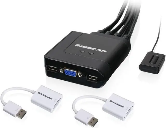 Main image of IOGEAR 2-Port VGA and DisplayPort Cable KVM Kit with Audio, GCS72DPKIT