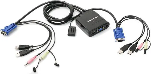 Alt view image 2 of 5 - IOGEAR 2-Port VGA and DisplayPort Cable KVM Kit with Audio, GCS72DPKIT