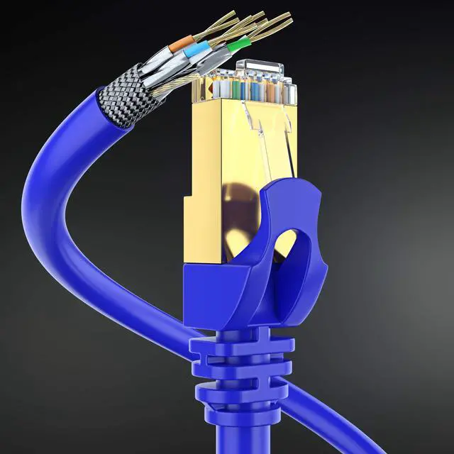 Alt view image 4 of 5 - Cat7 Ethernet Cable 15 Feet  6 Pack High-Speed LAN Network Patch Cords, RJ45 Gold-Plated Connectors, 600MHz, 10Gbps  for Router, Modem, PC, Gaming, Streaming  Blue