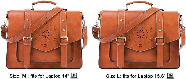 Alt view image 5 of 5 - ECOSUSI Backpack for Women Briefcase Messenger Laptop Bag Vegan Leather Satchel Work Bags Fits 15.6 inch Laptops, Brown