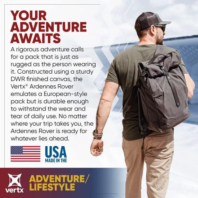 Alt view image 2 of 5 - Vertx Ardennes Mens Tactical Briefcase with Shoulder Strap Messenger Laptop Gear Bag for Work, Travel, Canvas, Valet Ash Grey