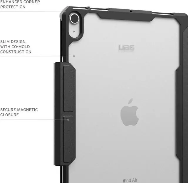 Alt view image 5 of 5 - URBAN ARMOR GEAR UAG Designed for iPad Air 11" Case (6th/7th Gen 2024-2025) M3 A3266 A3267 - Rugged Adjustable Multi-Angle Stand Auto Sleep/Wake Folio Cover w/Pencil Holder, Essential Armor Black