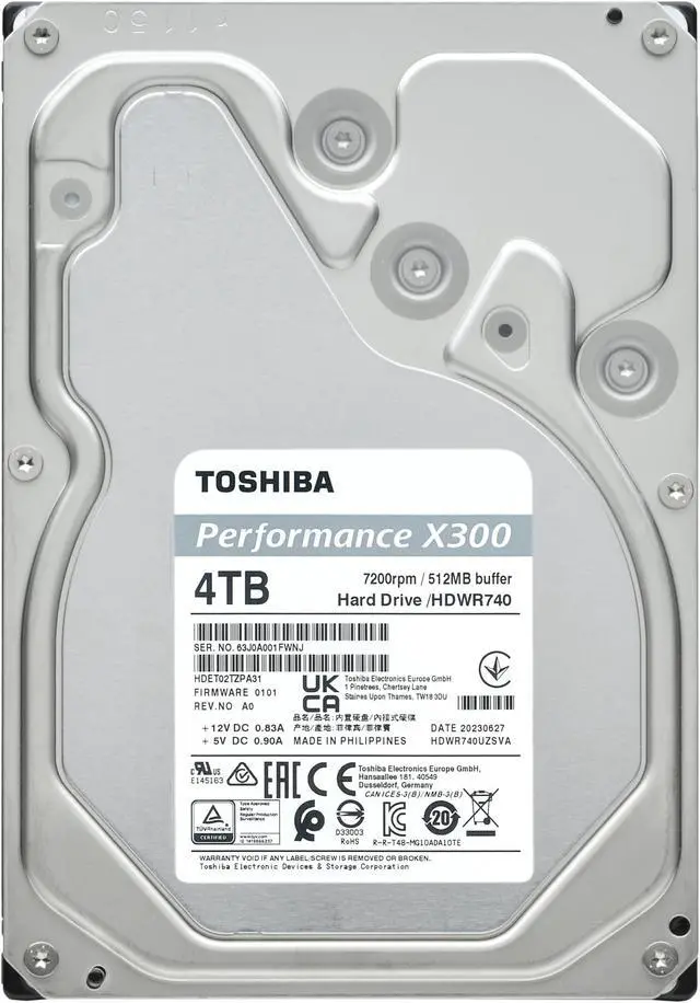 Alt view image 5 of 5 - Toshiba X300 4TB Performance & Gaming 3.5-Inch Internal Hard Drive - CMR SATA 6 GB/s 7200 RPM 512 MB Cache - HDWR740XZSTA