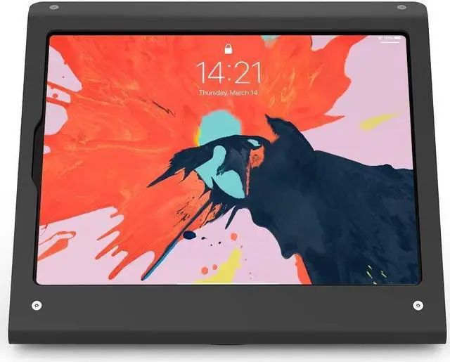 Alt view image 2 of 5 - Beelta Tablet Stand Compatible with iPad Pro 12.9" Gen 3 4 5 6, Air 13" with Swivel Base, All Metal Anti Theft Tablet Holder for POS Kiosk