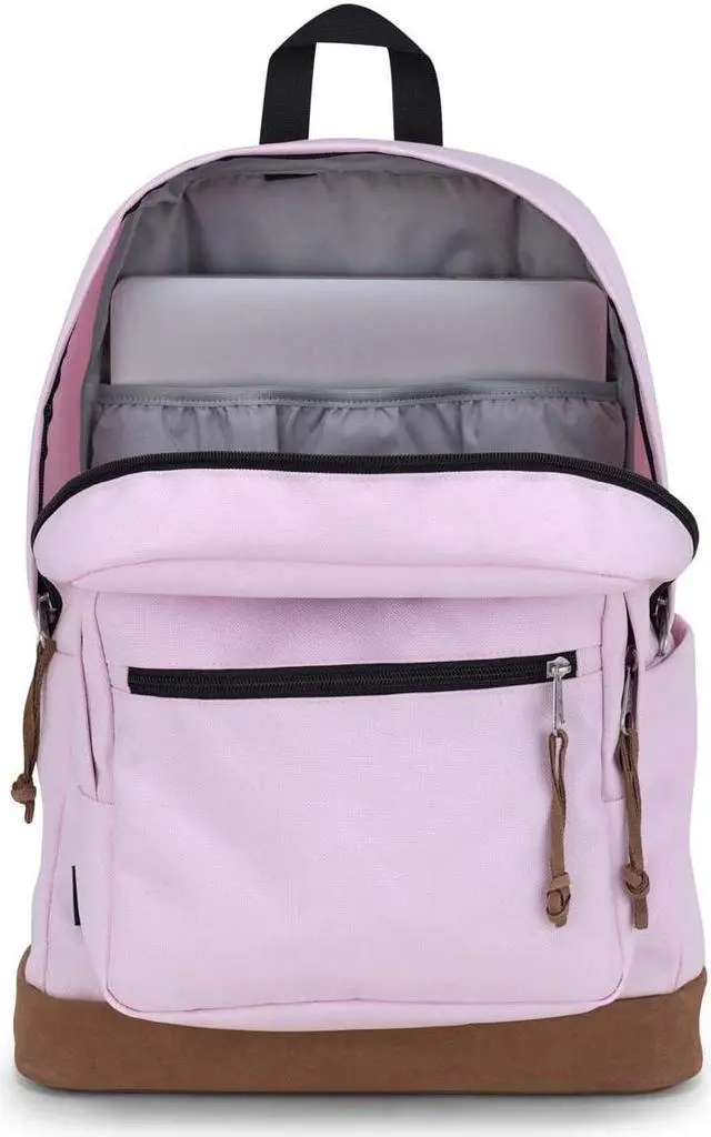 Alt view image 5 of 5 - JanSport Right Pack Backpack - Durable Daypack with Padded 15" Laptop Sleeve, Spacious Main Compartment & Integrated Water Bottle Pocket - Pink Ice