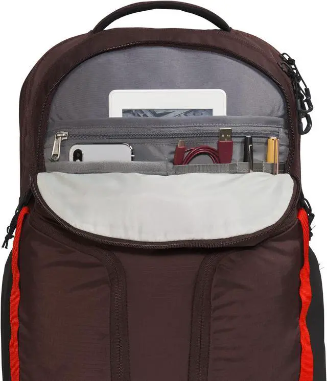 Alt view image 5 of 5 - The North Face Surge Commuter Laptop Backpack, Coal Brown/Fiery Red/TNF Black, One Size