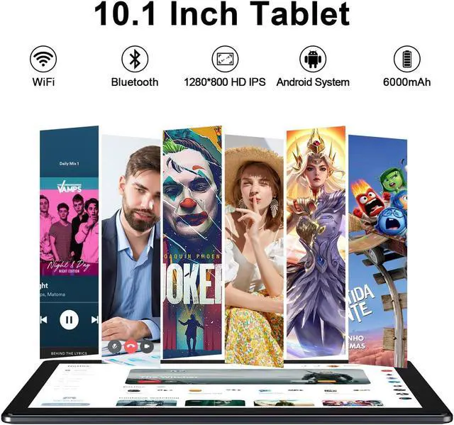 Alt view image 3 of 5 - Android Tablet 10 inch with 2GB RAM, 32GB ROM, 512GB Expandable, Quad-Core, HD IPS Screen, 2MP + 8MP Dual Camera, Wi-Fi, Stable Tablet with 6000mAh Battery