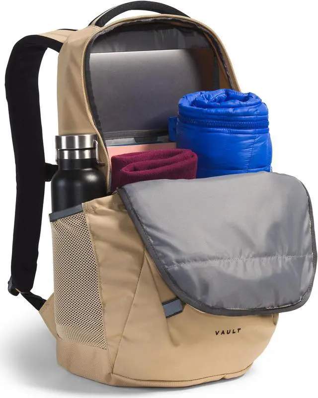 Alt view image 5 of 5 - THE NORTH FACE Vault Everyday Laptop Backpack | Commuter Travel Bag with Water-Repellent Finish, Spacious Main Compartment, Khaki Stone/TNF Black, One Size