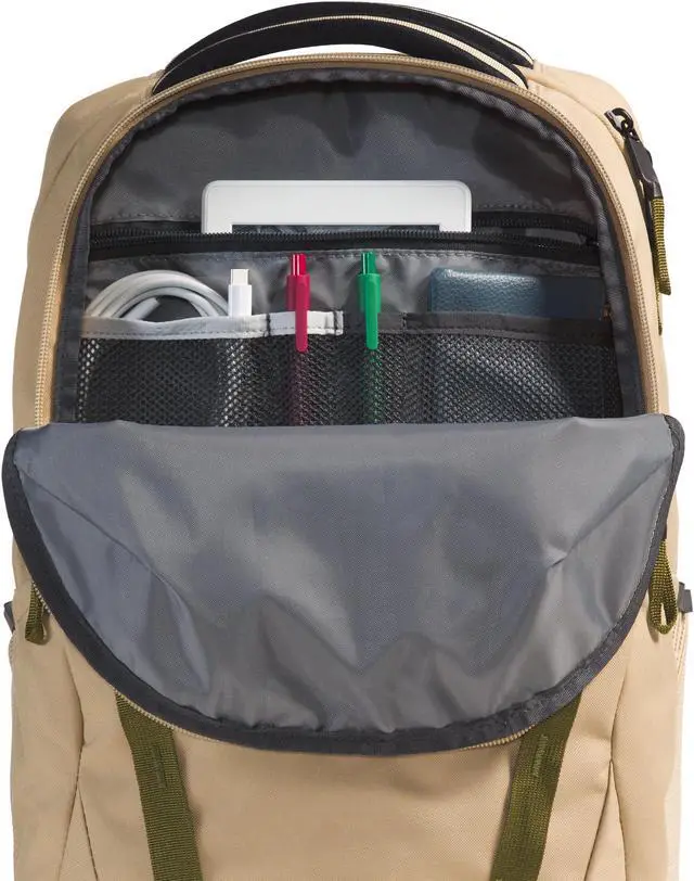 Alt view image 4 of 5 - THE NORTH FACE Vault Everyday Laptop Backpack | Commuter Travel Bag with Water-Repellent Finish, Spacious Main Compartment, Khaki Stone/TNF Black, One Size