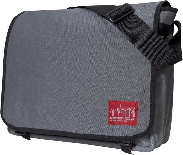 Alt view image 4 of 5 - Manhattan Portage Deluxe Computer Bag (LG) with Adjustable Strap Water Resistant Zippered Compartment 1000D Cordura for Work College Travel (Grey)