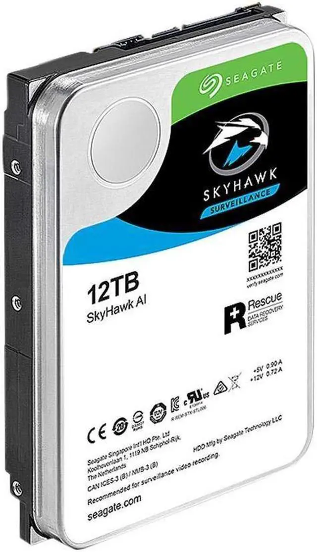 Alt view image 3 of 4 - Seagate Skyhawk AI 12TB Video Internal Hard Drive HDD - 3.5 Inch SATA 6Gb/s 256MB Cache for DVR NVR Security Camera System with in-house Rescue Services (ST12000VEZ01/001)