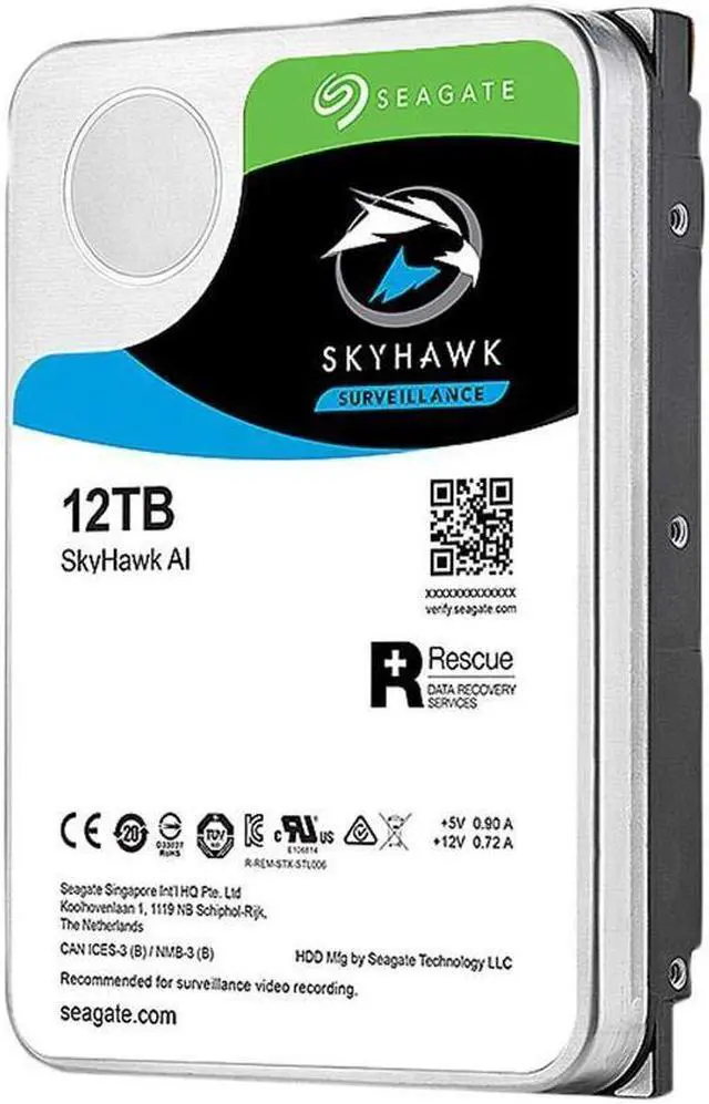 Alt view image 2 of 4 - Seagate Skyhawk AI 12TB Video Internal Hard Drive HDD - 3.5 Inch SATA 6Gb/s 256MB Cache for DVR NVR Security Camera System with in-house Rescue Services (ST12000VEZ01/001)