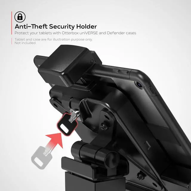 Alt view image 3 of 5 - CTA DIGITAL Rotating Sleek Desk Mount with Security Holder for OtterBox Universe and Defender Series Cases