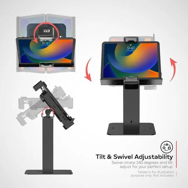 Alt view image 4 of 5 - CTA DIGITAL Rotating Sleek Desk Mount with Security Holder for OtterBox Universe and Defender Series Cases