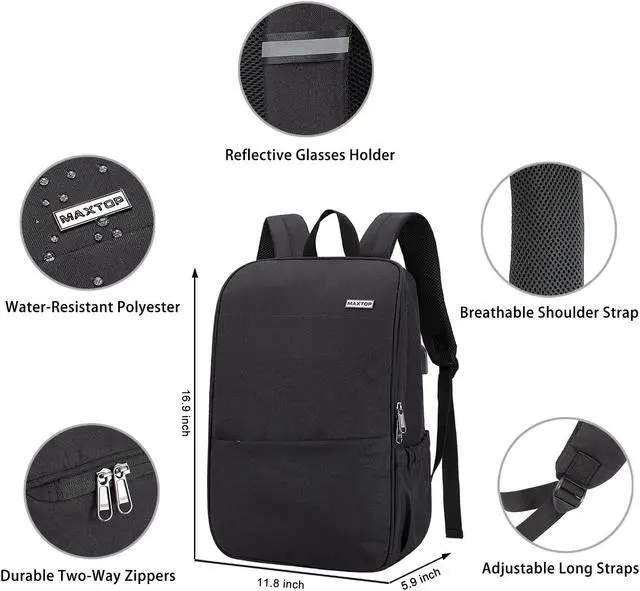 Alt view image 5 of 5 - MAXTOP Deep Storage Laptop Backpack with USB Charging Port[Water Resistant] Large Crossbody Fanny Pack with 4-Zipper Pockets,Gifts for Enjoy Sports Festival Workout Traveling Running