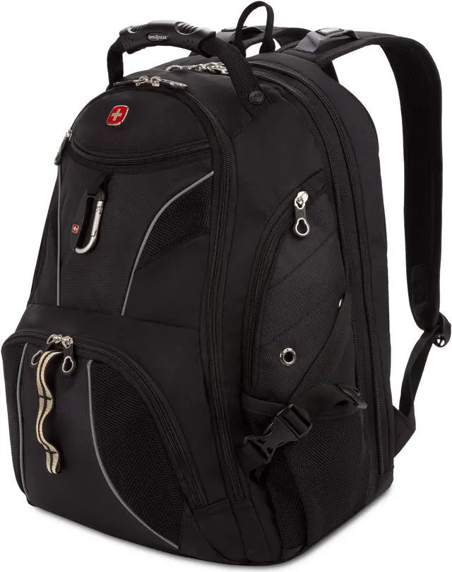 Main image of SwissGear 1923 Scansmart Backpack, Black/Silver, 17-Inch