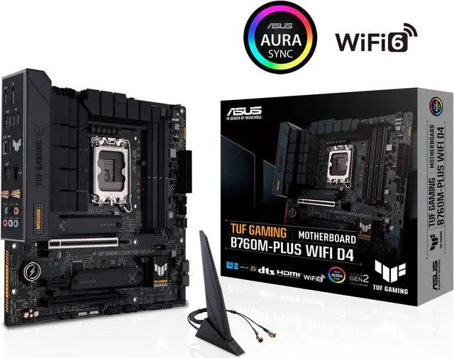 Alt view image 2 of 5 - ASUS TUF GAMING B760M-PLUS WIFI 6 D4 Intel(13th and 12th Gen)LGA 1700 mATX motherboard,PCIe 5.0,2xPCIe 4.0 M.2 slots,DDR4,2.5Gb LAN,USB 3.2 Gen 2x2 Type-C,front USB 3.2 Type-C,Thunderbolt (USB4(r))