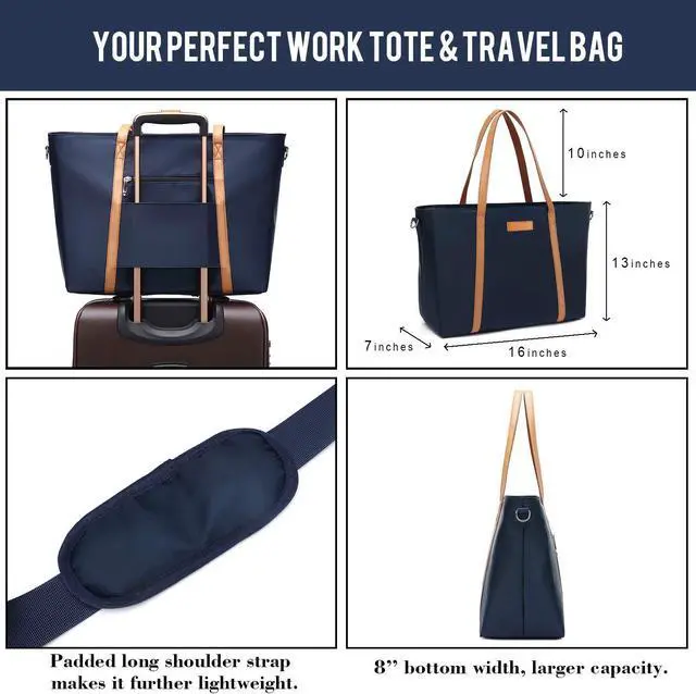 Alt view image 4 of 5 - BUG Lightweight Women Laptop Tote Bag for Work, Casual Handbag for Travel Beach College Teacher