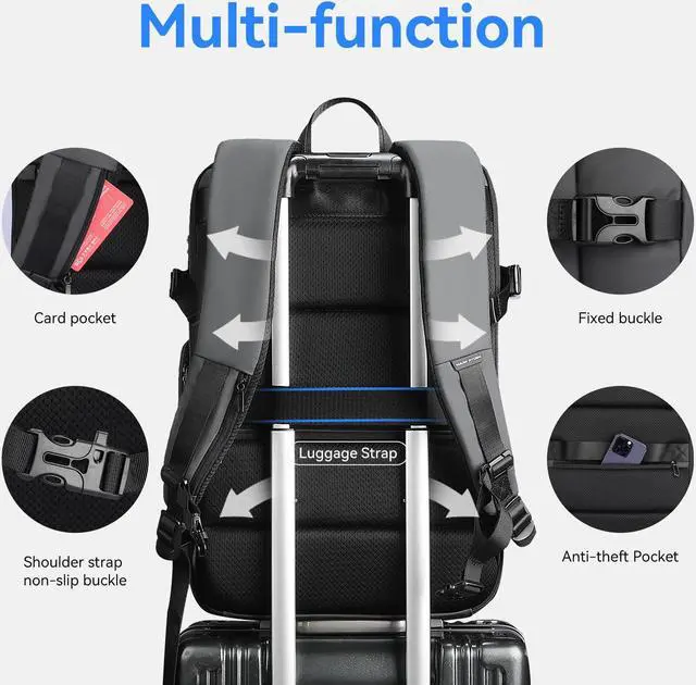 Alt view image 4 of 5 - MARK RYDEN Travel Backpack for Men, 40L Airline Approved Carry on Backpack with USB Charging Port, 17.3 Inch Waterproof Business Laptop Backpack