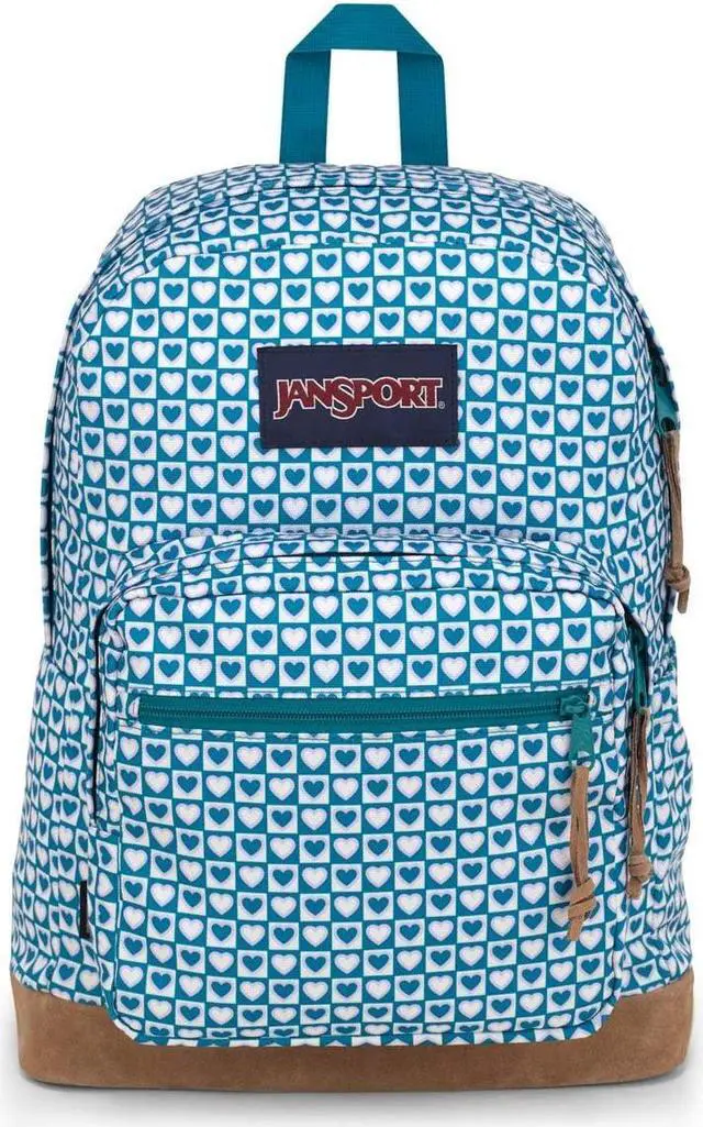 Main image of JanSport Right Pack Backpack - Durable Daypack with Padded 15" Laptop Sleeve, Spacious Main Compartment & Integrated Water Bottle Pocket - Hyped Hearts Green