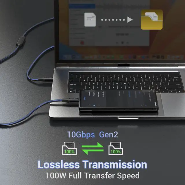 Alt view image 3 of 5 - Cubilux 100W PD USB C Data Cable for 4K Video Output,Fast Charging USB C to C Cable situable for iPhone 15/15 Pro/MacBook Pro,USB C to USB C Charger Cable transfers speeds up to 10Gbs-16Ft/5M