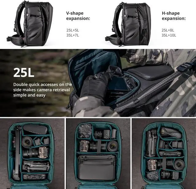 Alt view image 2 of 5 - PGYTECH CreateMate High-Speed SD Card Reader Black +PGYTECH OneMo 2 25L-33L Camera Backpack with Shoulder Bag