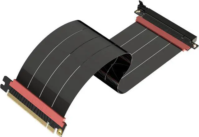 Main image of LINKUP - AVA5 PCIE 5.0 Riser Cable | RTX5090 RX9070 GPU Ready | x16 128GB/s Speed | Compatible with PCIe 4.0 & WRX80/WRX90E | Straight, Black 30cm (Total Length 34cm)