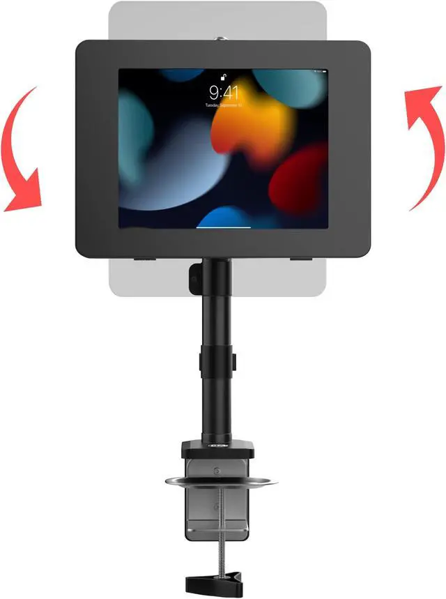 Alt view image 3 of 5 - CTA Digital Articulating Desk Clamp Mount with Universal Security Enclosure for iPad 11 (A16) - Pro 11-inch M4 - Air 11-inch M3- iPad 10th Gen - Galaxy Tab & More Tablets (PAD-DMCG)