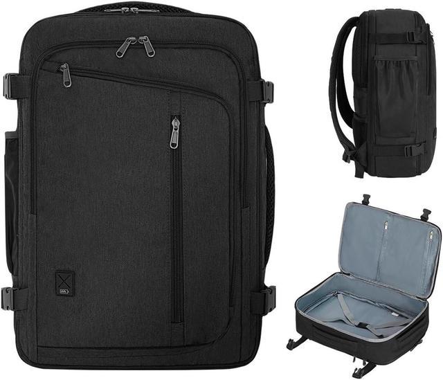 WANDF Expandable 17 Inch Laptop Travel Backpack For Spirit Airlines Personal Item Bag 18x14x8 with Wet Pocket for Men Women Black Newegg