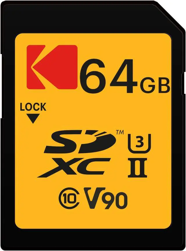Main image of Kodak 64GB UHS-II U3 V90 Ultra Pro SDXC Memory Card - Up to 300MB/s Read Speed and 270MB/s Write Speed