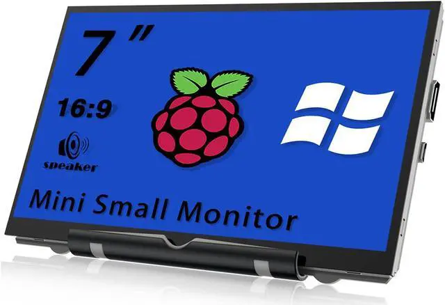 Main image of HAMTYSAN Upgraded Version 7'' Raspberry Pi Screen HDMI Monitor 800x480 LCD Screen Mini Small Monitor for Raspberry Pi 4/3/2/Zero/B/B+ Win11/10/8/7 (Non-Touch), Dual Speakers, Driver Free