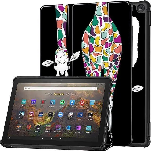Alt view image 2 of 5 - SaharaCase Tri-Fold Folio Case for Amazon Fire HD 10 (2023) [Shockproof Bumper] Rugged PU Leather AntiSlip Grip Slim Fit Foldable Kickstand (Black/Yellow)