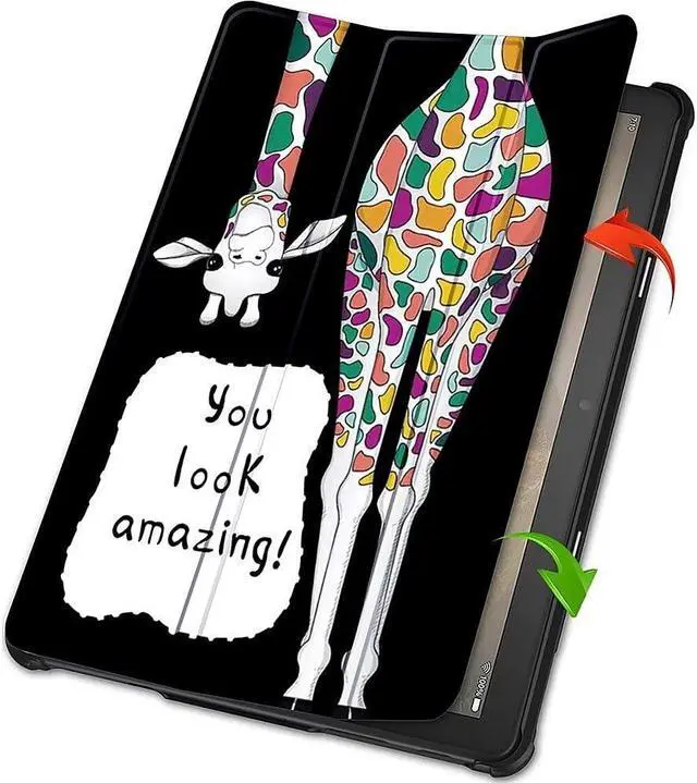 Alt view image 5 of 5 - SaharaCase Tri-Fold Folio Case for Amazon Fire HD 10 (2023) [Shockproof Bumper] Rugged PU Leather AntiSlip Grip Slim Fit Foldable Kickstand (Black/Yellow)