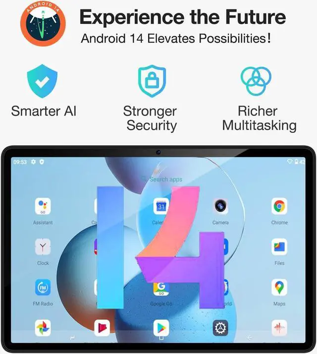 Alt view image 5 of 5 - DOOGEE 11 Inch Tablet with Keyboard,4G Dual Sim Slot Tablets, T30E Tablet with Android 14, 9GB RAM 128GB ROM/1TB TF, 8000mAh, Cellular Tablets with BT5.0, Pen, Keyboard, Mouse & Case