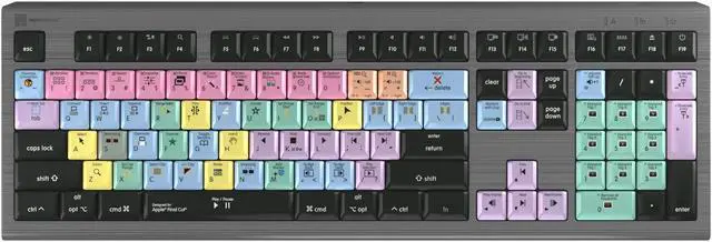 Alt view image 2 of 5 - Logickeyboard Backlit 'Astra2' Designed for Editing in Apple Final Cut Pro  p/n LKB-FCPX10-A2M-US