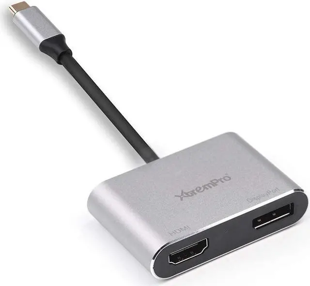 Main image of XtremPro , USB Type-C to HDMI and DisplayPort Adapter Supports Up to Two 4K 30Hz Monitors, Compatible with Windows Systems Only Support SST and MST Mode HDCP (Type-c to Hdmi+DP)