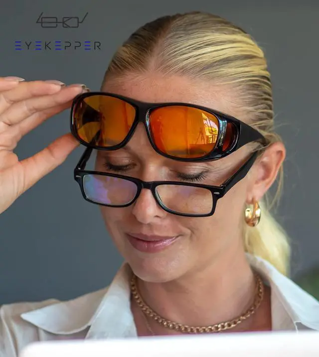 Alt view image 2 of 5 - Eyekepper 2 Pack Fit Over Blue Light Blocking Glasses Wear Over Computer Eyeglasses