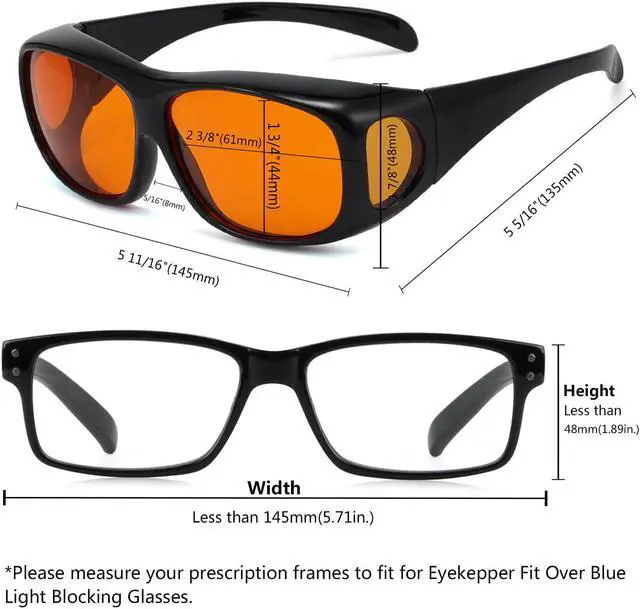 Alt view image 4 of 5 - Eyekepper 2 Pack Fit Over Blue Light Blocking Glasses Wear Over Computer Eyeglasses