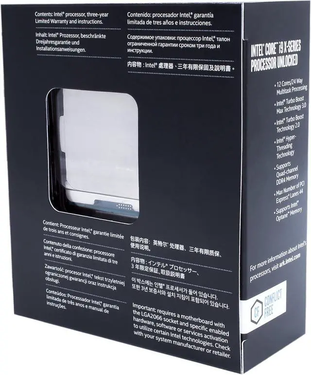 Alt view image 2 of 4 - Intel Core i9-7920X X-Series Processor 12 Cores up to 4.3 GHz Turbo Unlocked LGA2066 X299 Series 140W