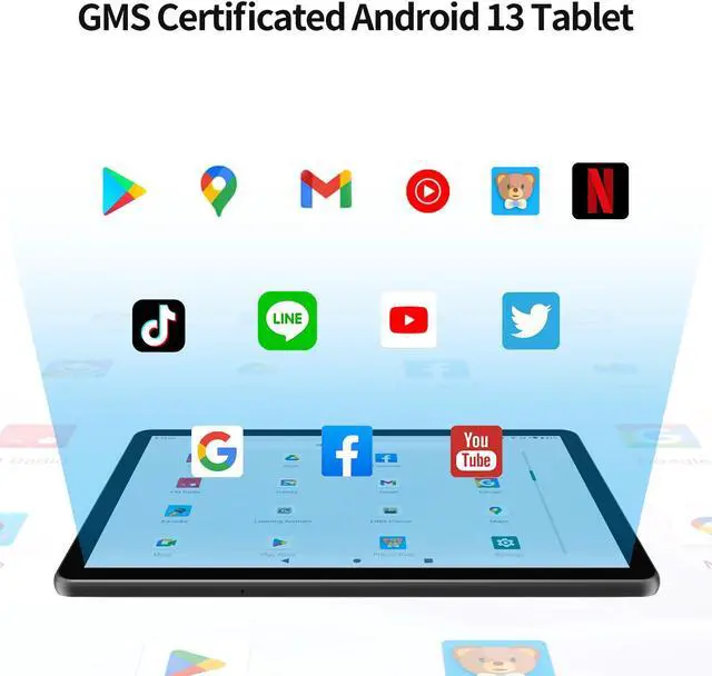 Alt view image 3 of 5 - PRITOM 2024 10.1 inch Android 13 Tablets, Octa-Core Processor, 8GB RAM 64GB ROM 512GB Expanable, 6000mAh Battery, HD IPS Touch Screen, 5G/2.4G WiFi6, Bluetooth 5.0, Split Screen, Widget Support(Gray)