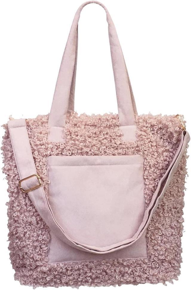Sprigs Women's Cute Tote Bags - Casual Faux Fur Bag with