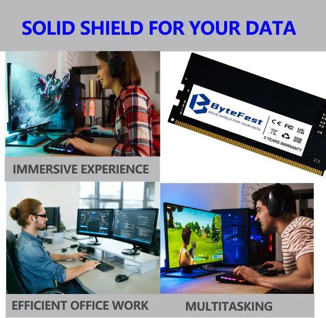 Alt view image 4 of 5 - ByteFest DDR5 RAM 32GB 5200MHz PC5-41600 CL42 UDIMM 1.1V 288 Pin Compatible Desktop Computer Upgrade Memory Module RAM
