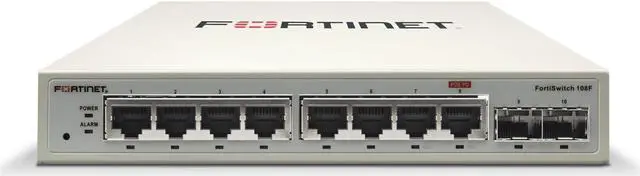 Main image of Fortinet FortiSwitch - 108F L2 Switch - 8 GE RJ45, 2 GE SFP, Fanless (FS-108F)