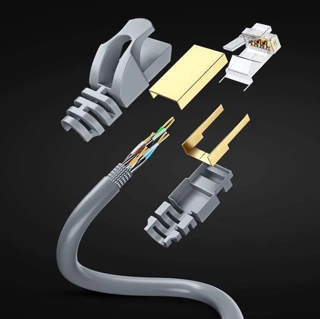 Alt view image 2 of 5 - Cat7 Ethernet Cable 10 Feet  6 Pack High-Speed LAN Network Patch Cords, RJ45 Gold-Plated Connectors, 600MHz, 10Gbps  for Router, Modem, PC, Gaming, Streaming  Gray
